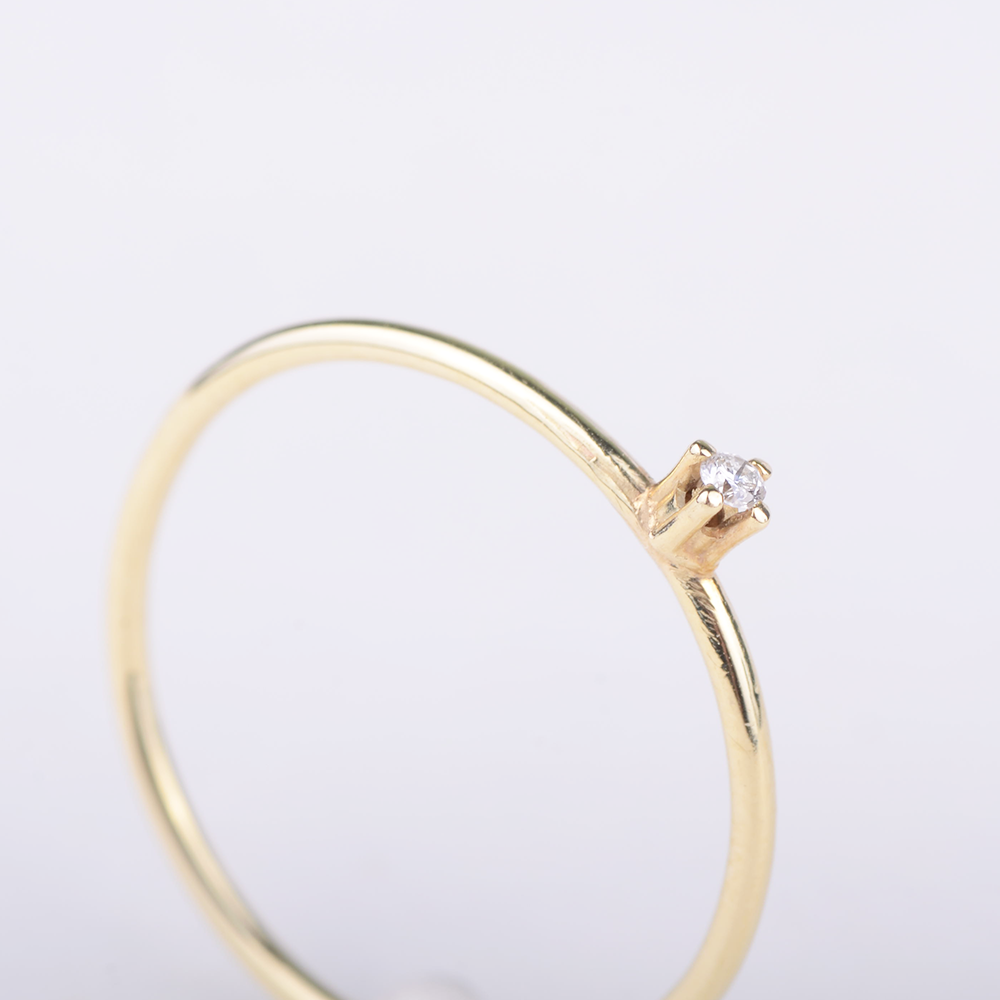 Ring 14k stone diamond wesselton